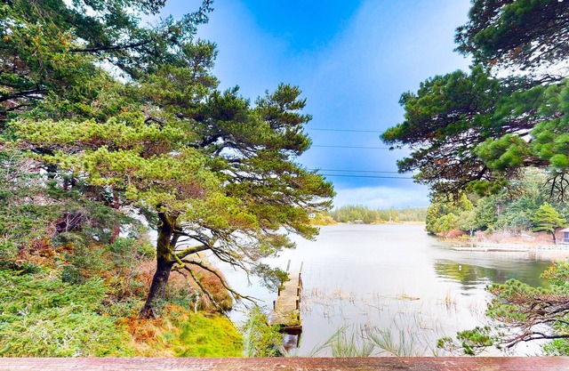 Dog-friendly lakefront home with lake views, deck, partial AC, & W/D