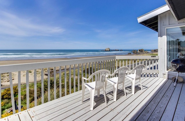 Dog-friendly, oceanfront home w/ beach access, deck - only minutes from town