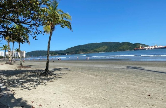 Excellent apartment, right on the sand, in front of Praia do Gonzaga in Santos,