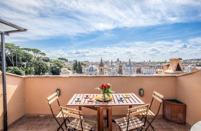 Exclusive attic with private terrace right in front of Piazza Del Popolo, with unique panoramic view