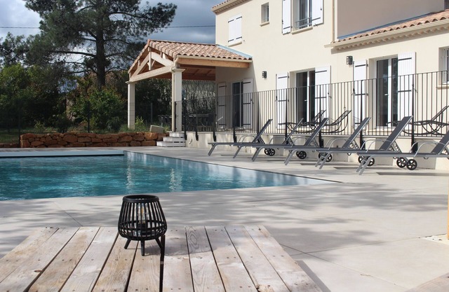 Family house on the heights of St Julien de Peyrolas near the Ardeche