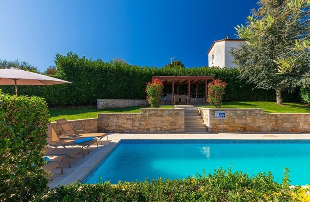 Fascinating holiday home with private pool, volleyball court, football pitch, trampoline near the famous Parenzana cycle path