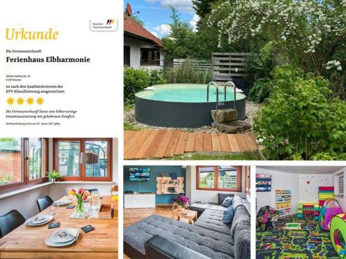 Ferienhaus Elbharmonie - Hunde willkommen, Garten vollständig umzäunt, Pool, Kamin und Spielzimmer - super für Familientreffen