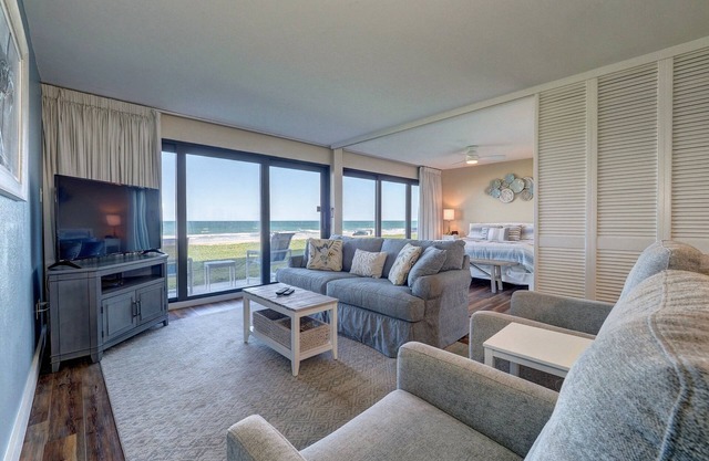 First Floor Beachfront Condo: Stunning Views. Can't Get Any Closer to the Beach