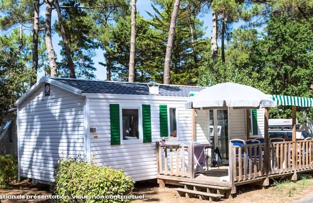Flower Camping Les Dunes * - Mobil Home Comfort 24m2 - 2 bedrooms - Small terrace + TV 4 persons