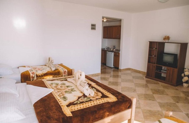 Four bedded studio with kitchen and private sea view balcony