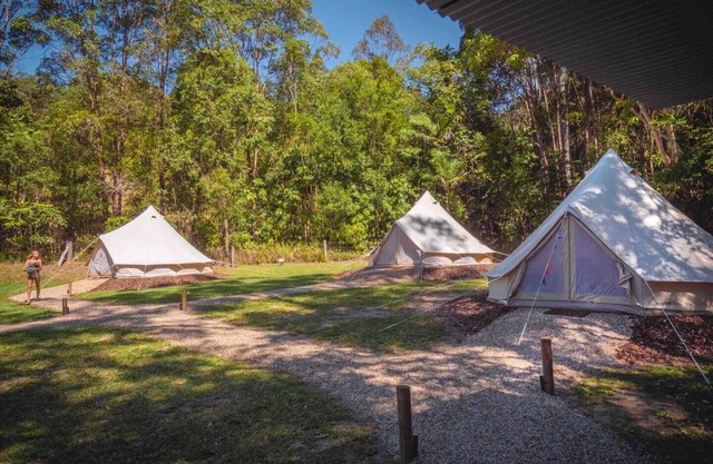 Gaia Glamping Tent: Eco Stay w/ Private Bathroom & Nature Views Near Noosa