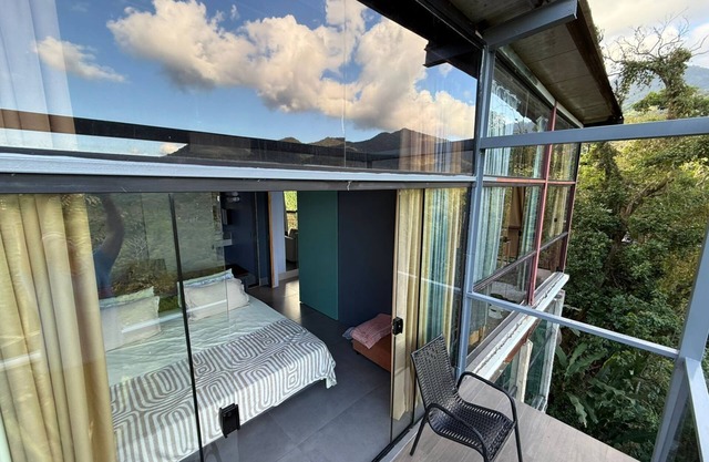 Glass house with private pool