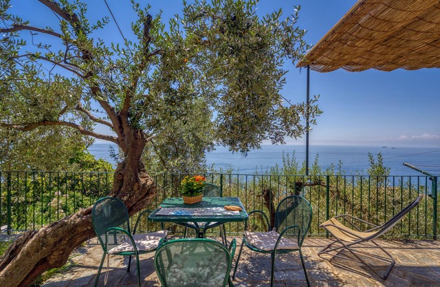 Gli Ulivi Home two-room apartment facing the sea with terrace on the floor and swimming pool