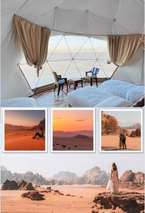 Golden sunset luxury camp