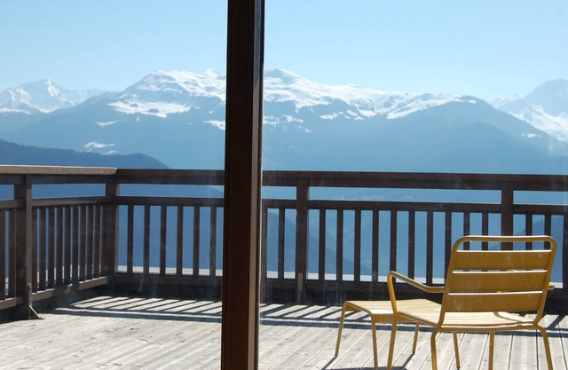 Heart of Doucy Valmorel resort terrace and view