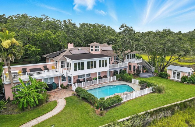Historic Marshfront St Simons Estate Heated Pool Private Dock