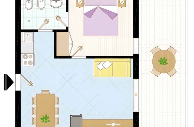 Holiday apartment mit Klimaanlage und Balkon
