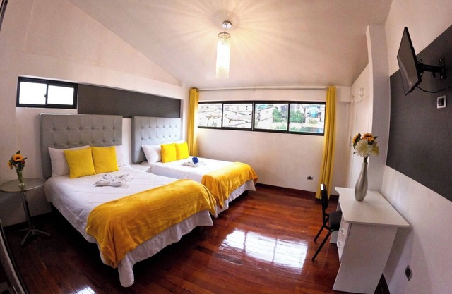 Hotel room. With 2 beds and breakfast