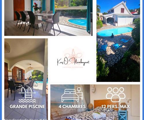 Kaz Ô Flambloyant avec piscine privative, proche Grand'Anse