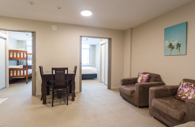 Kids love bunks and great location with carpark!