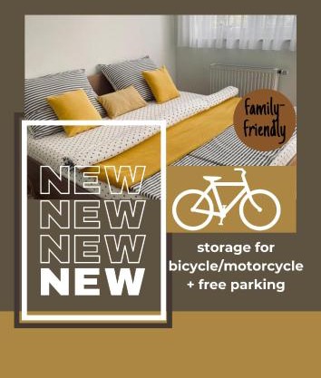 LA CASA GRADSKI VRT modern family apartment with lockable bike storage