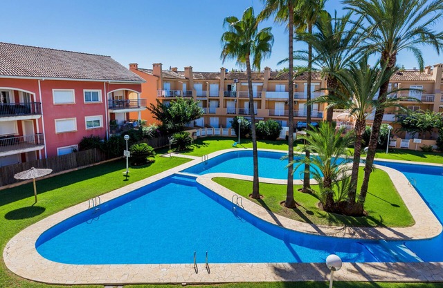 La Romana Triplex Apartment Javea Arenal, with Terrace, AC, Pool, Garden, Tennis
