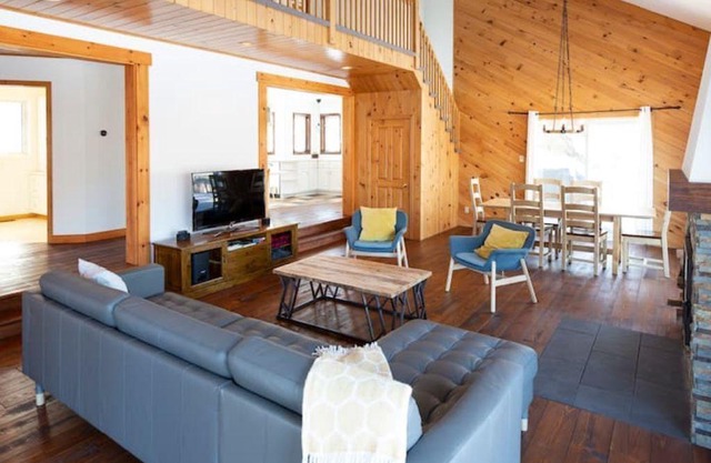 Lake Stuckley country home nestled into Mont Orford
