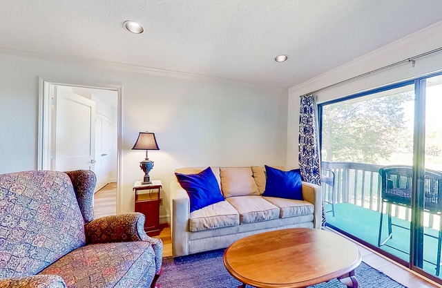 Lakefront dog-friendly condo with lake views, pool, BBQ area, balcony, elevators