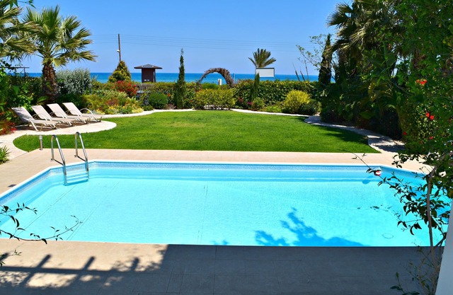 Latchi Beach Front Villa - Opposite Blue Flag Beach - Heated Pool