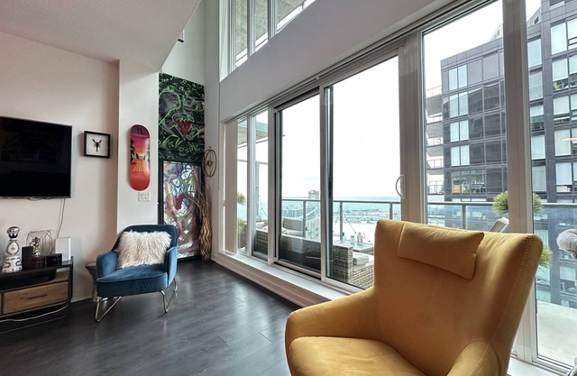 Liberty Village charm, vibrant community, and a spacious loft await your stay!