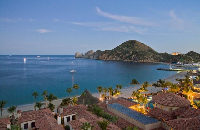 located on Medano beach , and one block from the Cabo Marina