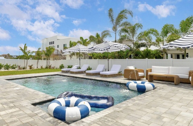 Luxury Cocoa Beach Oceanview Beach House Heated Private Pool, Spa & Beach Access Sleeps 12a