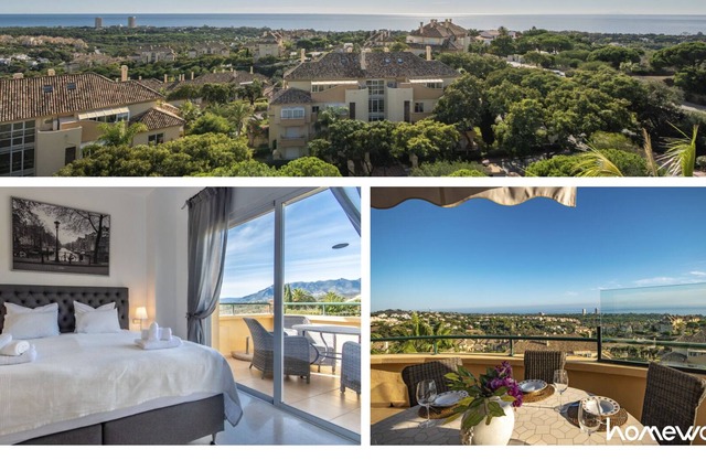 Luxury first line golf apartment with panoramic sea views in Elviria