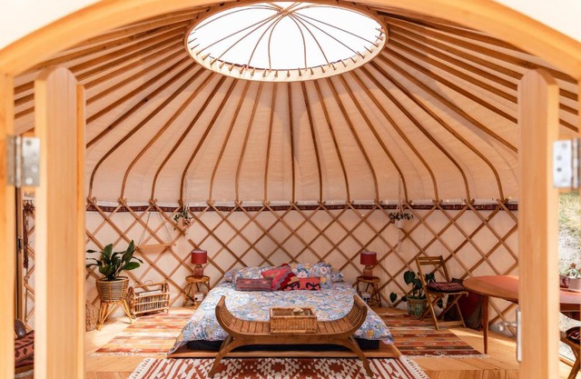 Luxury yurt glamping at Littlegrove
