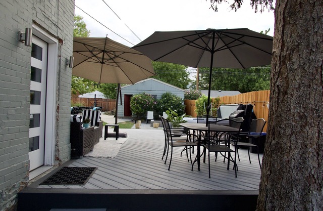 Modern house with large deck near downtown