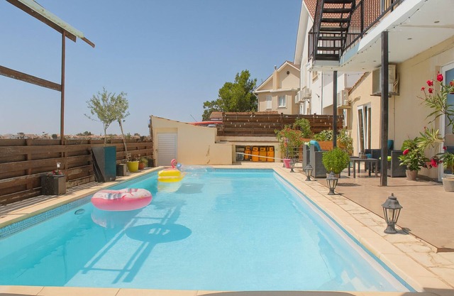 Modern room with sea view in Villa private pool fitness room in Oroklini