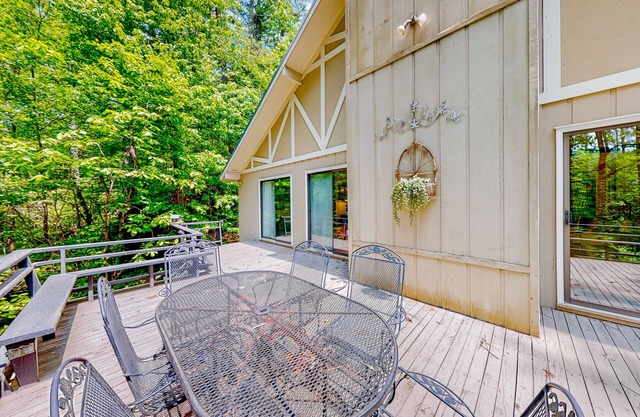 Mountain home with foosball, Ping-Pong, private deck, & wood-burning fireplace