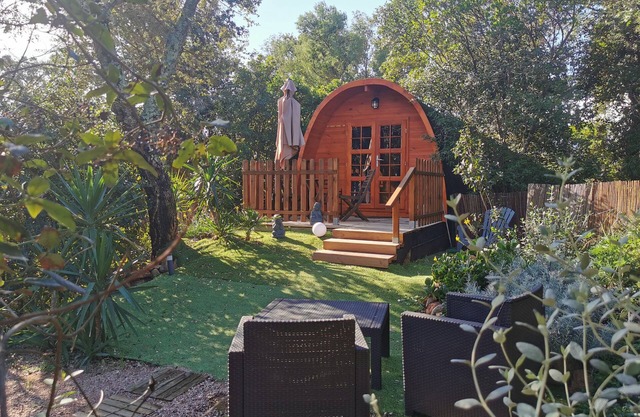 My cabin at the bottom of the garden, a cosy, comfortable and intimate wooden cocoon.
