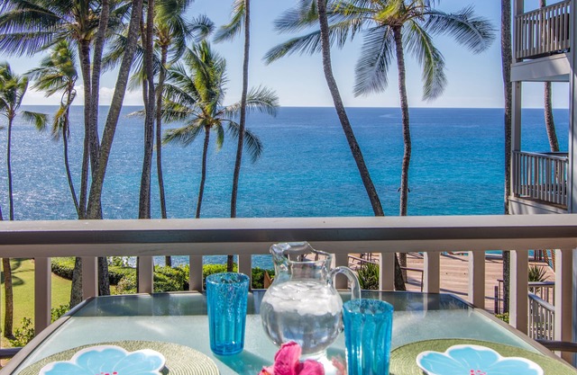 Oceanfront, Palm Trees and the Beautiful Blue Pacific Ocean.Poipu Palms 202!