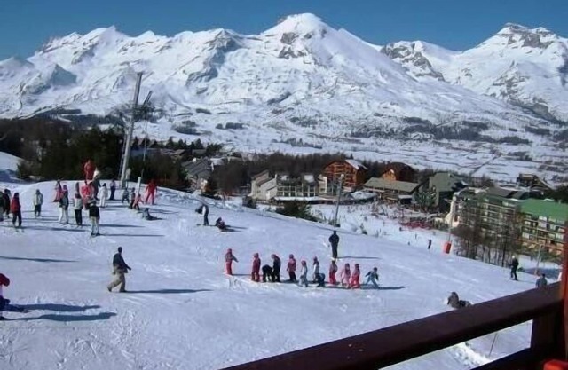 on the slopes with panoramic views of the area