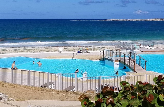 Orient Bay Beach Studio, Ocean View, Patio/Terrace, King Bed, Kitchen