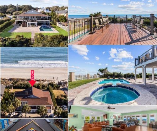 ﻿Posh Ocean Front: Huge Private Pool, Yard, Spa, Patio & Deck, BBQ, Game Room with 4 En-Suite Bathrooms
