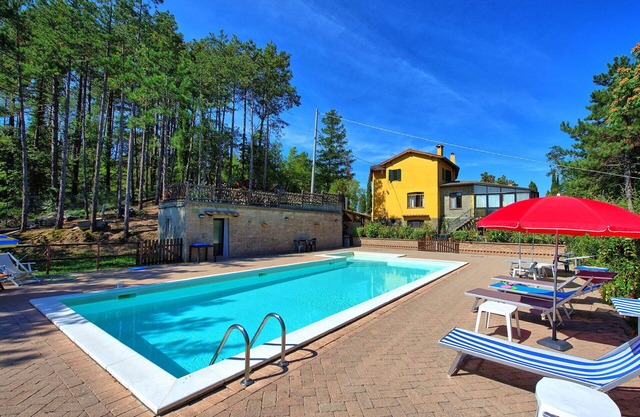 Private Villa with WIFI, private pool, TV, balcony, pets allowed, panoramic view, close to Arezzo