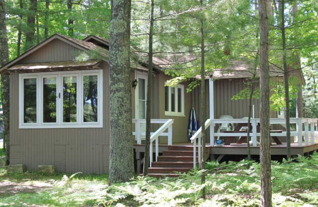 R Point of View located on Little St Germain Lake Pontoon rental available