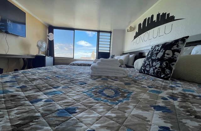 Rare 10mins 2Qn Beds Waikiki 4person