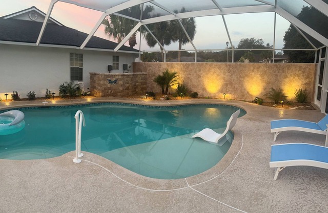 Relax by the salt water pool and enjoy the gorgeous Marsh views in great area.