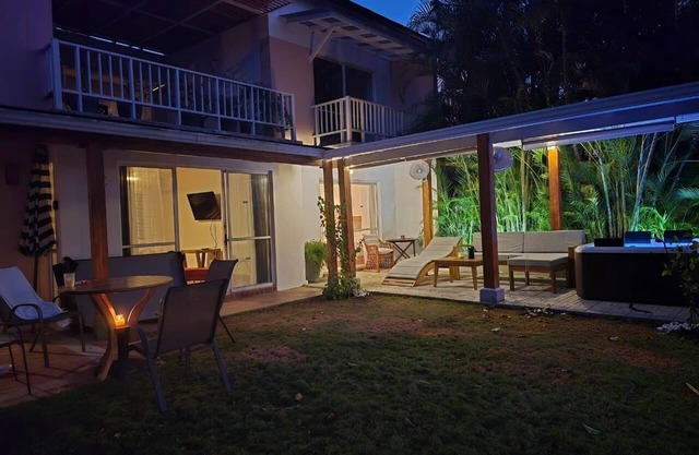 Relax on the beach with private spa area and golf course on the doorstep