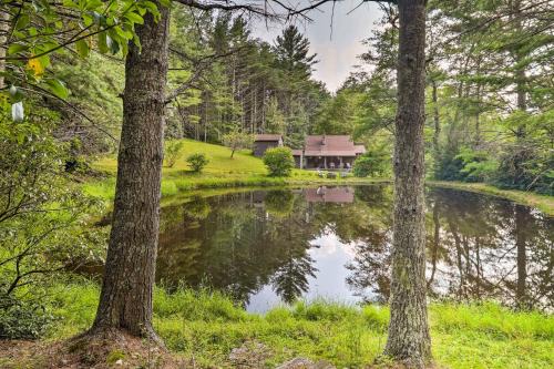 Rustic Cabin with Patio and Pond on Blue Ridge Parkway