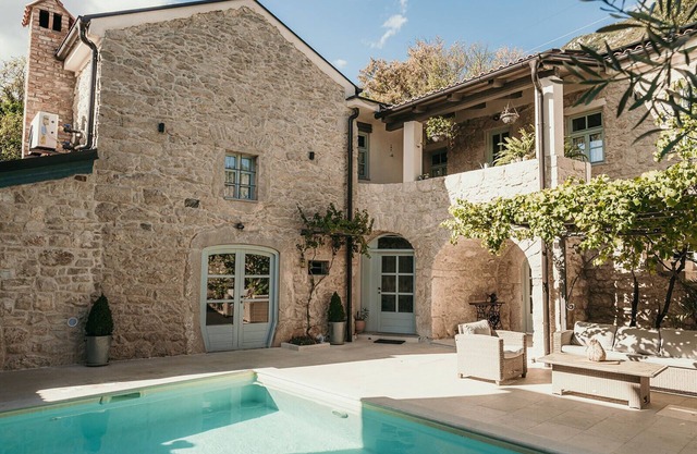 Rustic stone villa with private heated pool near Crikvenica