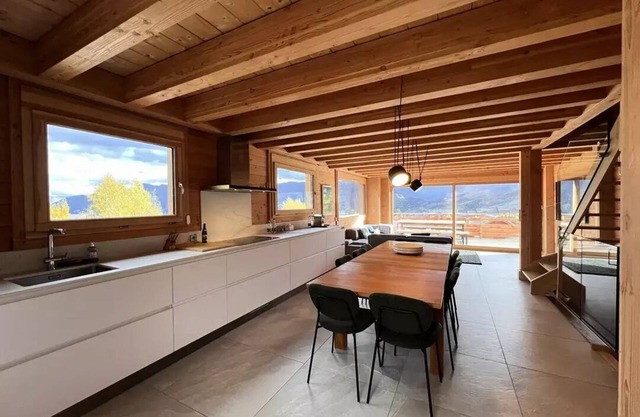 Semi-detached chalet close to slopes with sauna
