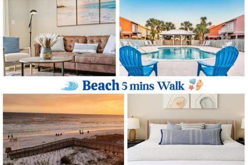 ! SNOWBIRD MONTHLY RATE 2900 ! 5min walk 2 Miramar Beach, Mins to Shopping, Steps to Pool, Patio and Yard, Dog Friendly, 1GB Wifi