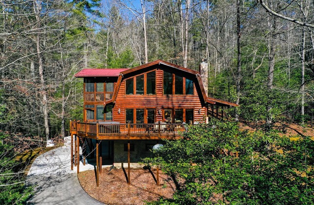 Spacious private cabin with hot tub, fireplace ~15 mins from Blue Ridge
