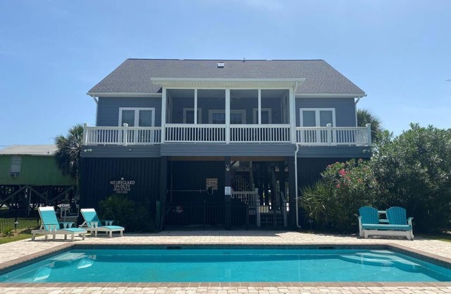 Spacious Second Row Beauty;Private Pool; Beach & Ocean Views; Multiple Porches