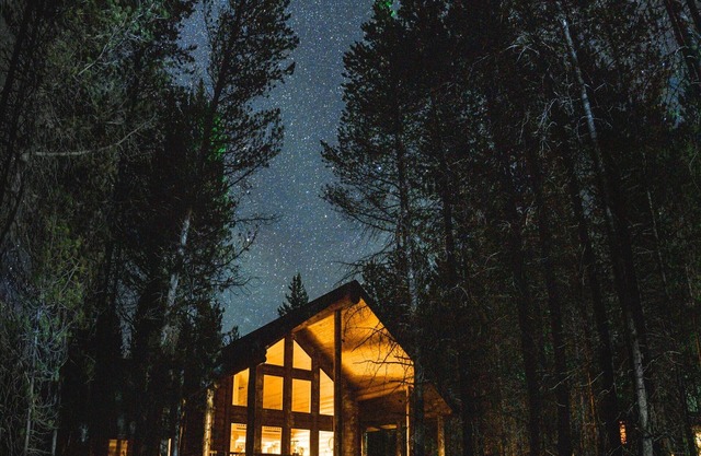 Spectacular Log Lodge near Yellowstone on Private Island 600 feet to lake access